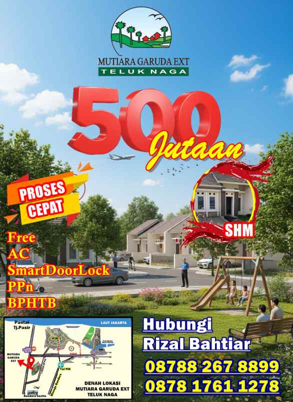 komplek garuda teluk naga jual rumah baru 500 jutaan