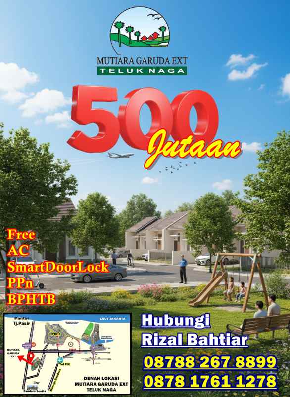 komplek garuda teluk naga jual rumah baru 500 jutaan