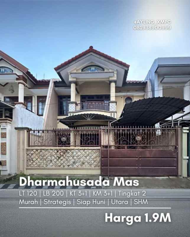 murah rumah dharmahusada mas strategis siap huni