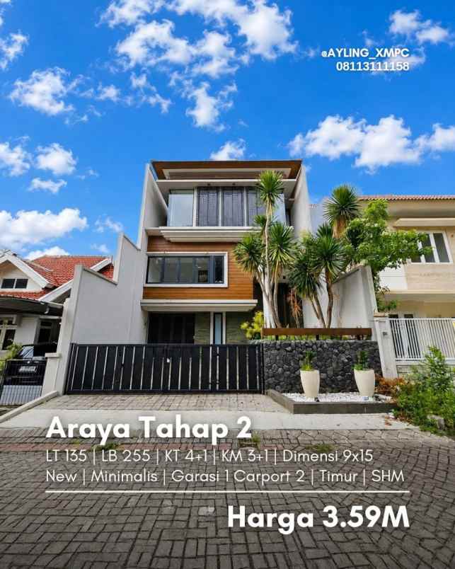 rumah araya tahap 2 new minimalis garasi 1 carport 2