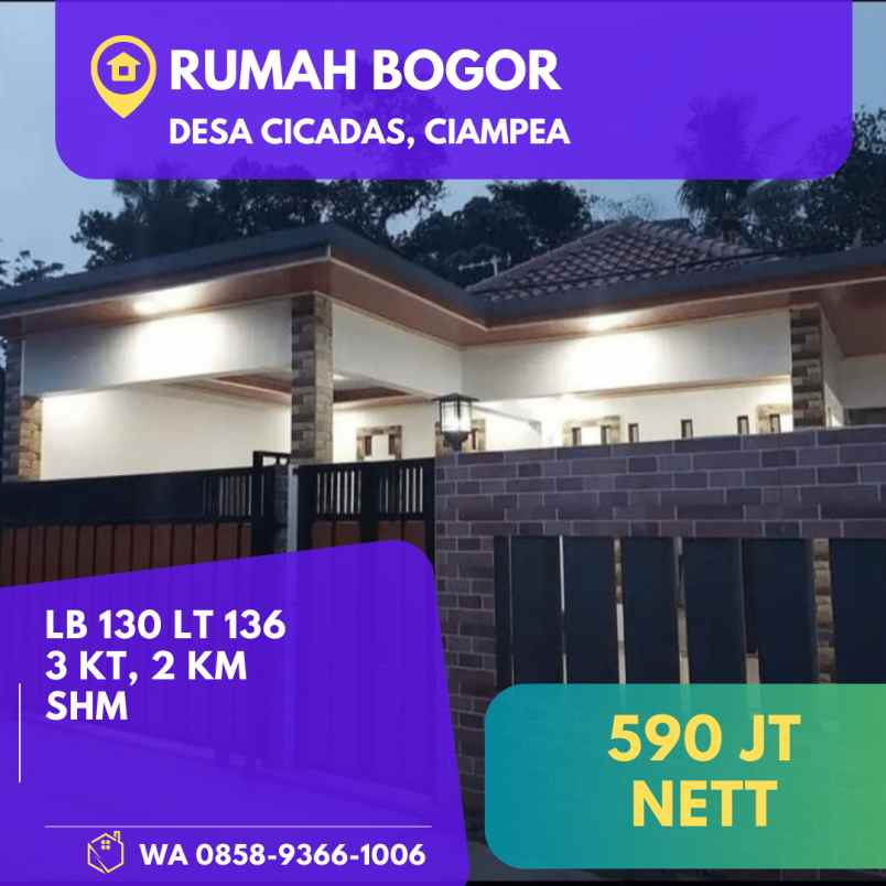 rumah bogor ciampea cicadas masih baru