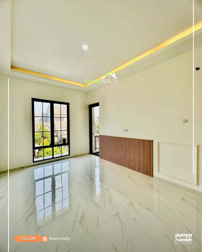 rumah cantik 2 lantai di nusaloka bsd layout maksimal