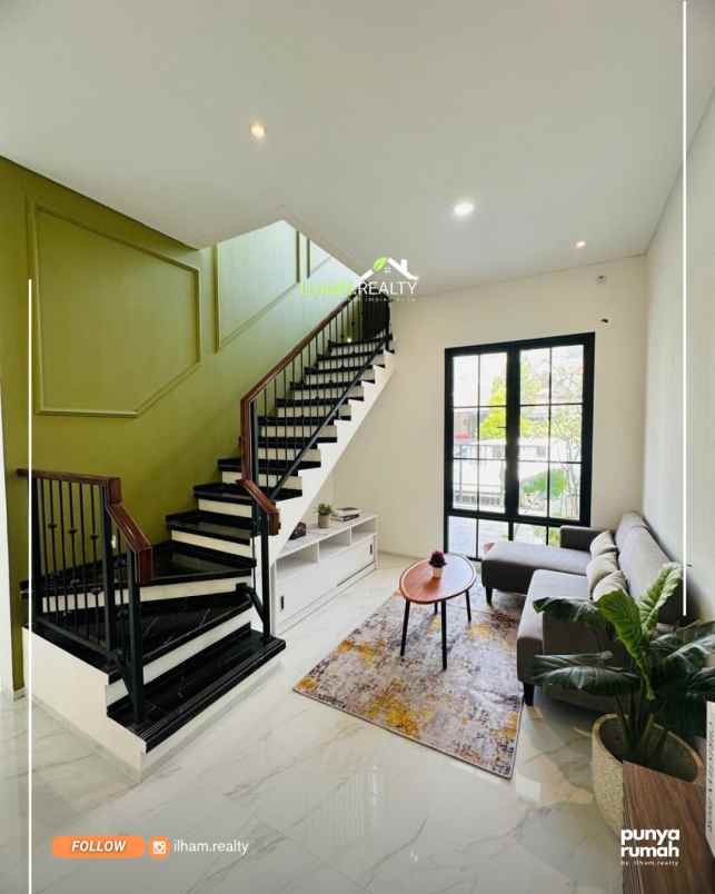 rumah cantik 2 lantai di nusaloka bsd layout maksimal