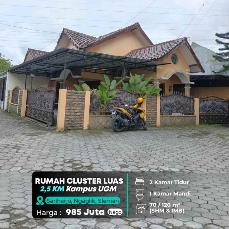 rumah cluster luas cuma 2 5 km ke kampus ugm jogja