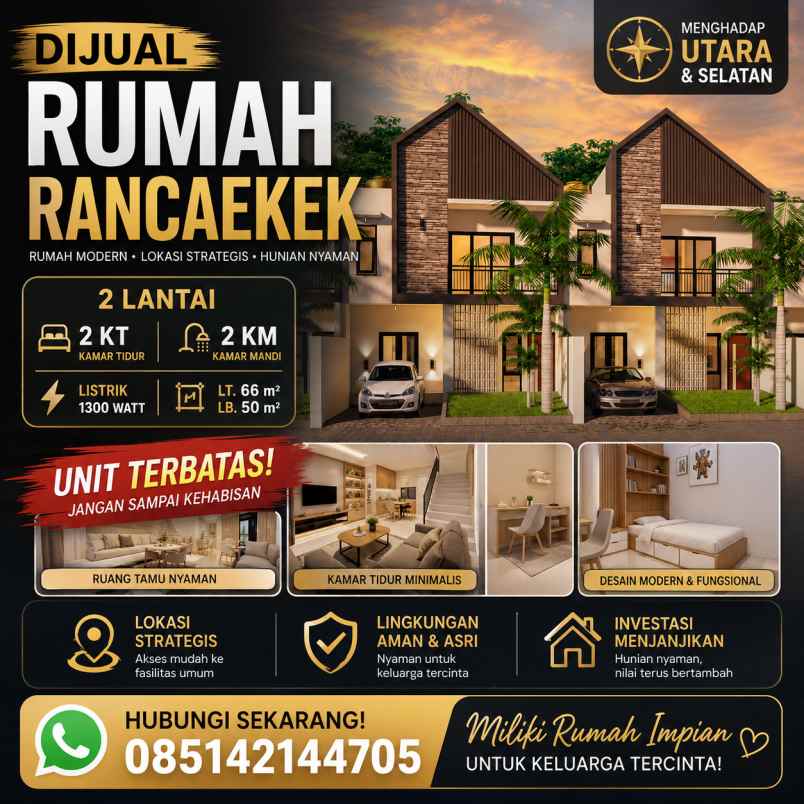 rumah cluster modern rancaekek siap huni sekarang