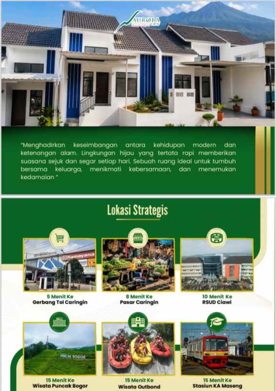 rumah full furnish view gunung salak