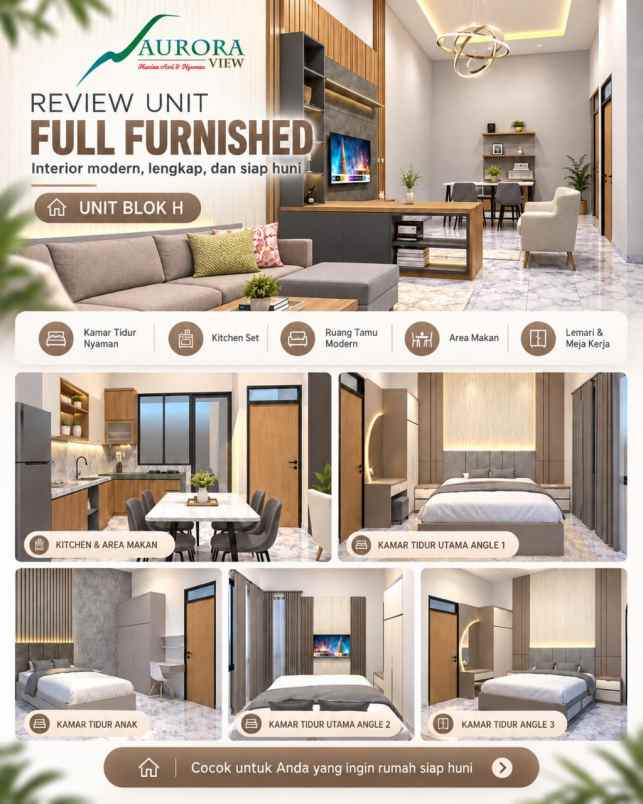 rumah full furnish view gunung salak