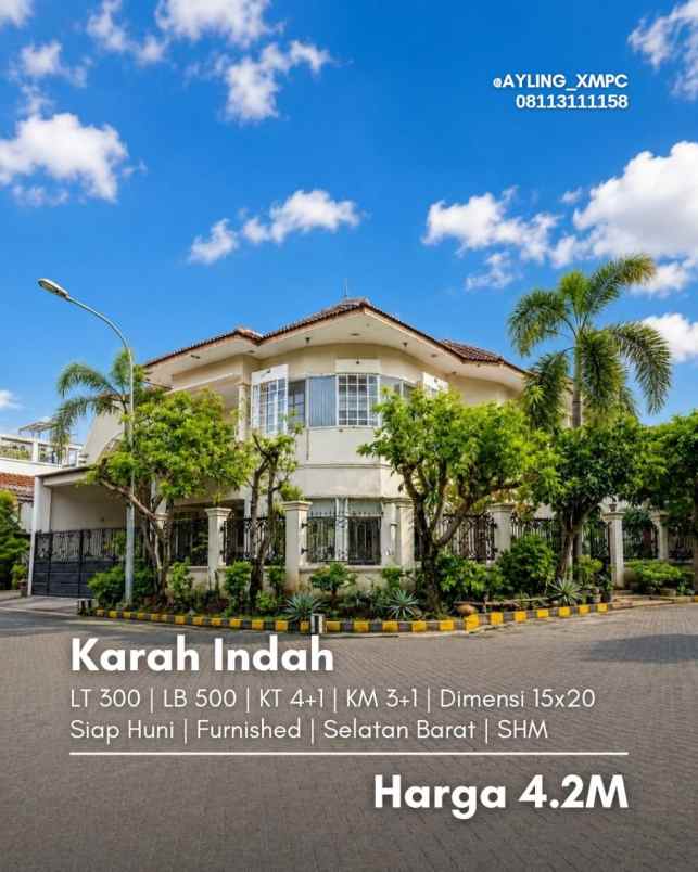 rumah karah indah strategis siap huni furnished