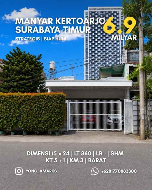 rumah manyar kertoarjo strategis siap huni