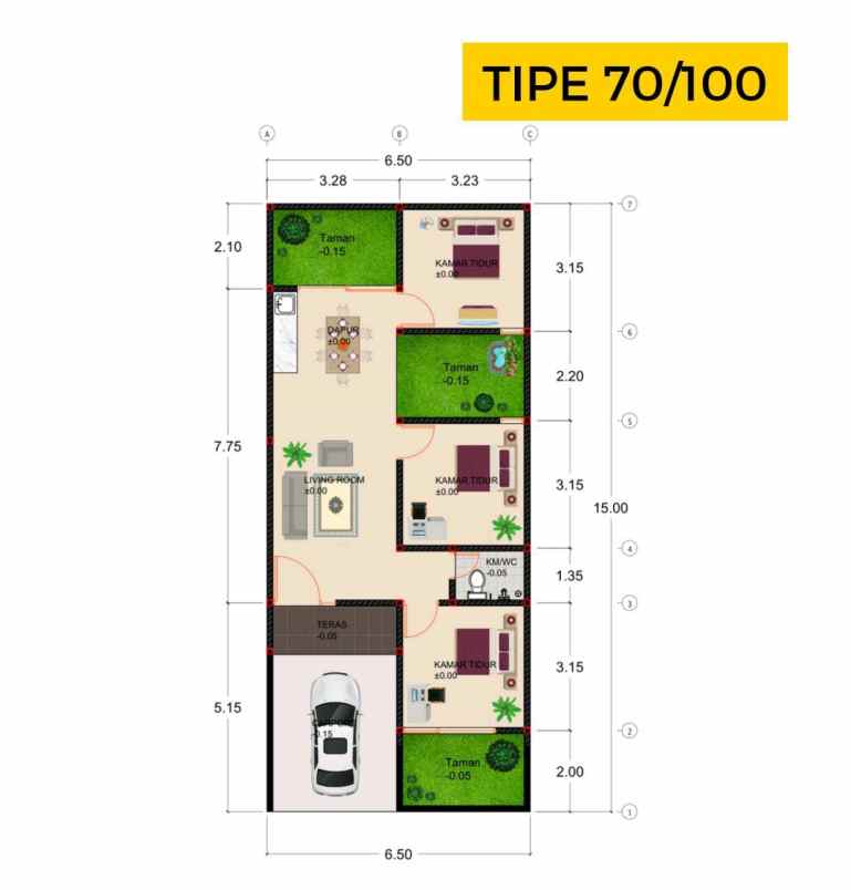 rumah modern 1 lantai di aranya park kaliurang