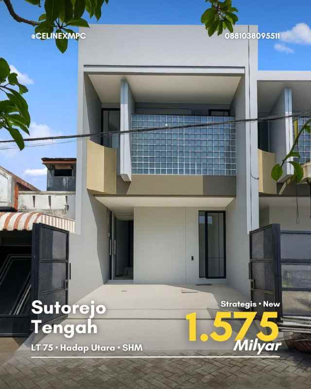 rumah sutorejo tengah strategis new carport