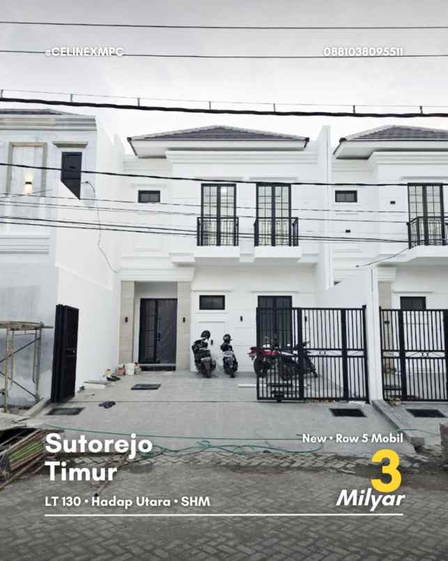 rumah sutorejo timur new minimalis row 5 mobil