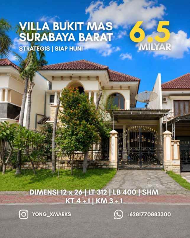 rumah villa bukit mas cluster monaco siap huni