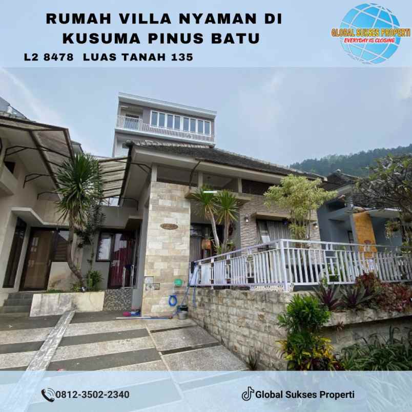 rumah villa murah 2 lantai edisi bu di kota batu