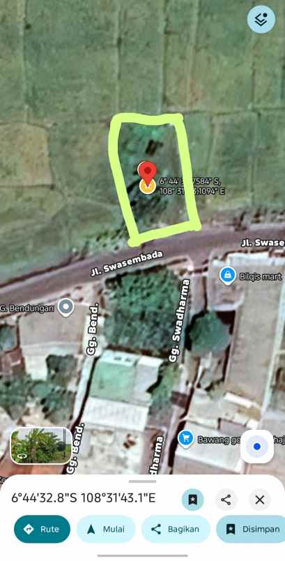tanah dengan lokasi strategis di kota