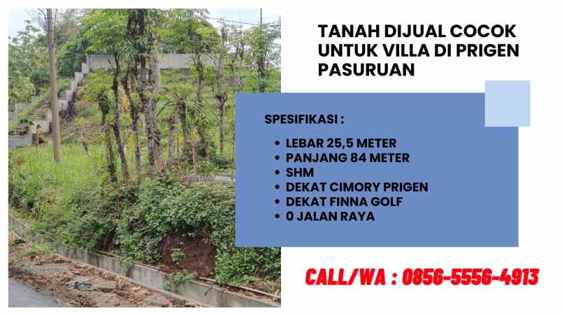 tanah dijual di prigen pasuruan cocok untuk villa