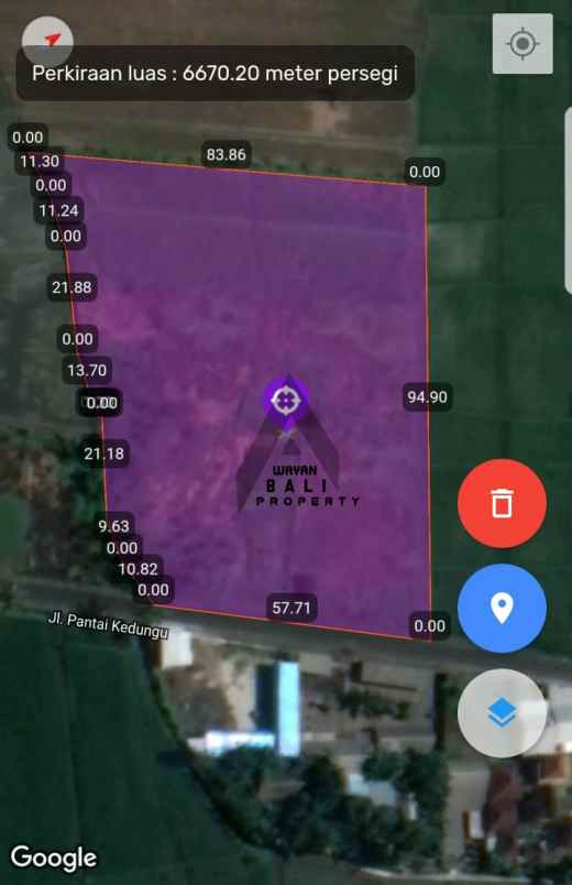 tanah jl pantai kedungu