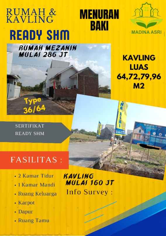 tanah kavling perumahan menuran baki