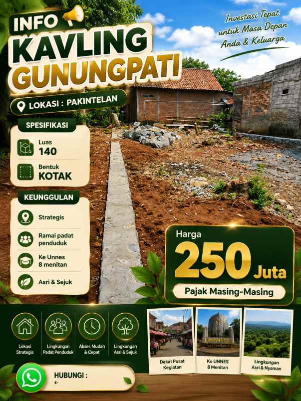 tanah kavling strategis siap bangun shm sekitar unnes