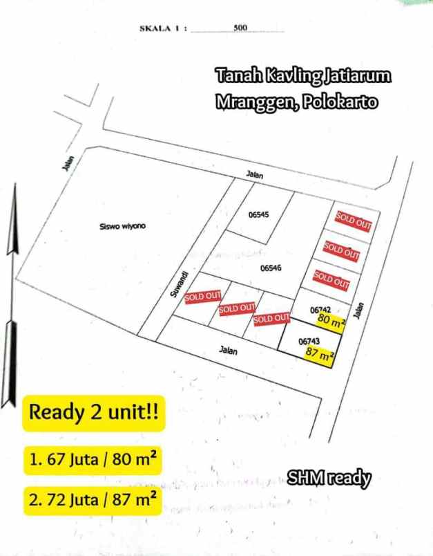 tanah murah sertifikat ready di mranggen polokarto