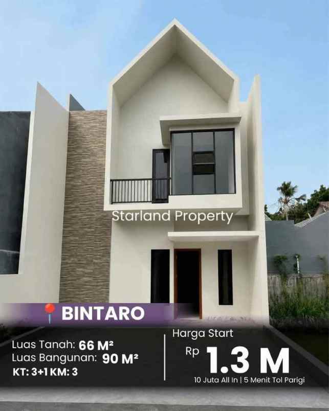 cuma 10 juta all in rumah 2 lantai di bintaro rp1 3 m