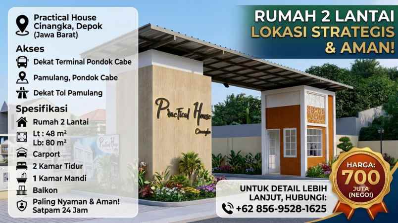dijual rumah 2 lantai cinangka depok