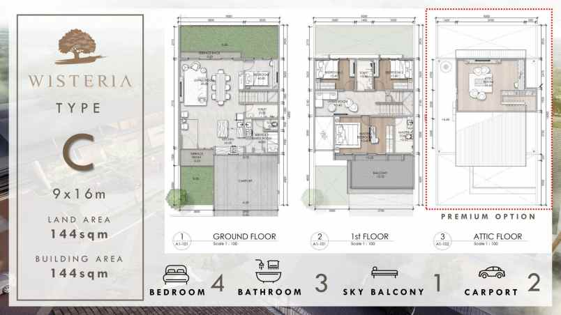 dijual rumah cluster wisteria