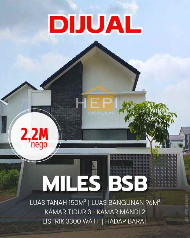 dijual rumah di miles bsb semarang