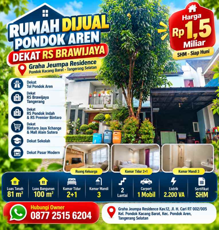 dijual rumah graha jeumpa residence kav