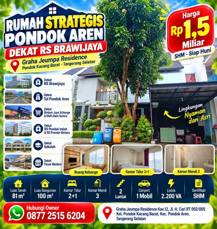 dijual rumah graha jeumpa residence kav
