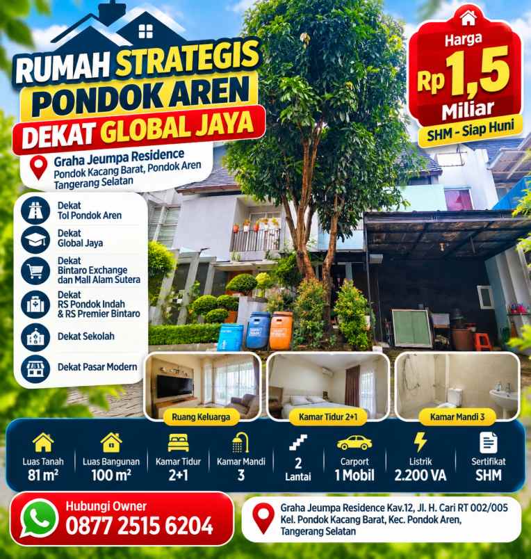 dijual rumah graha jeumpa residence kav