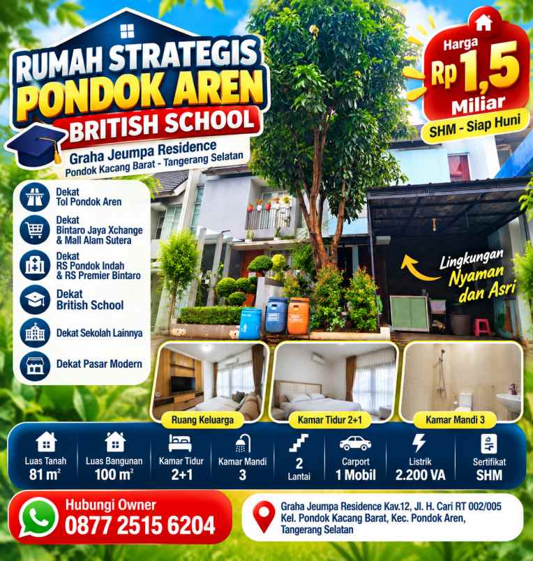 dijual rumah graha jeumpa residence kav