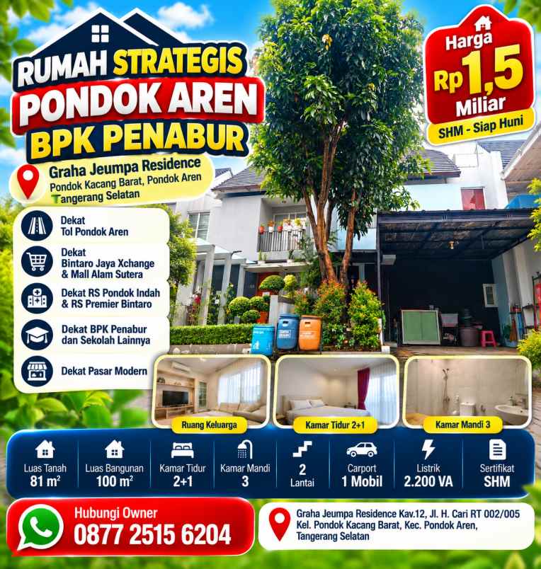 dijual rumah graha jeumpa residence kav