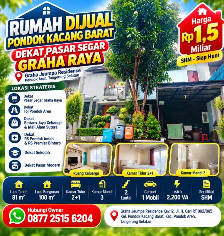 dijual rumah graha jeumpa residence kav