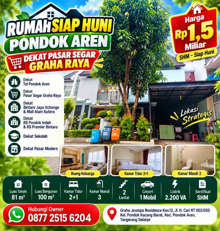 dijual rumah graha jeumpa residence kav