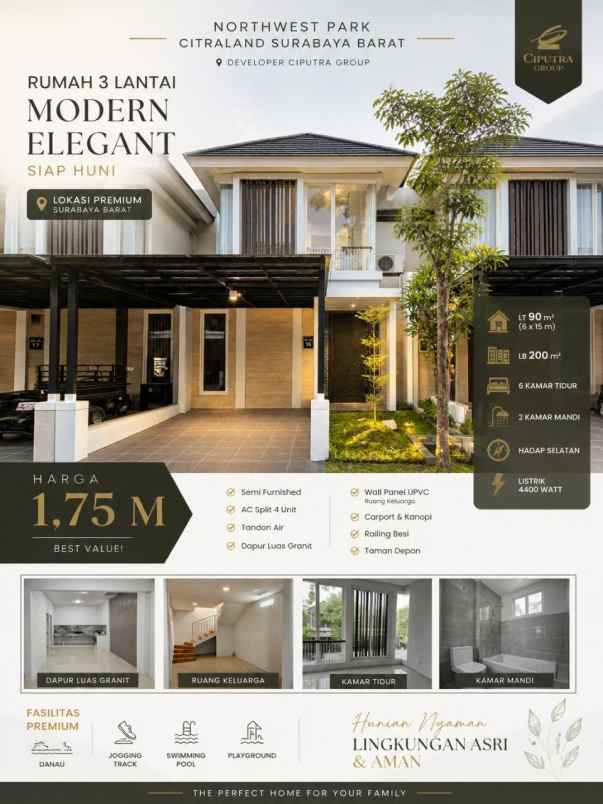 dijual rumah jalan northwest park citraland