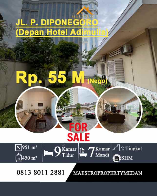 dijual rumah jalan p diponegoro depan