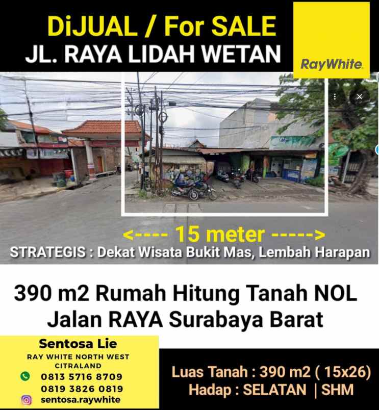 dijual rumah jalan raya lidah wetan
