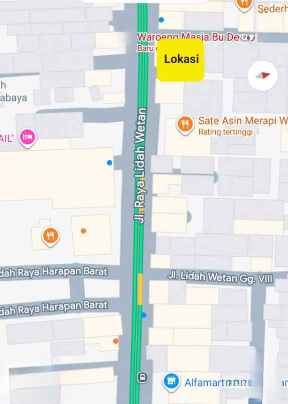 dijual rumah jalan raya lidah wetan