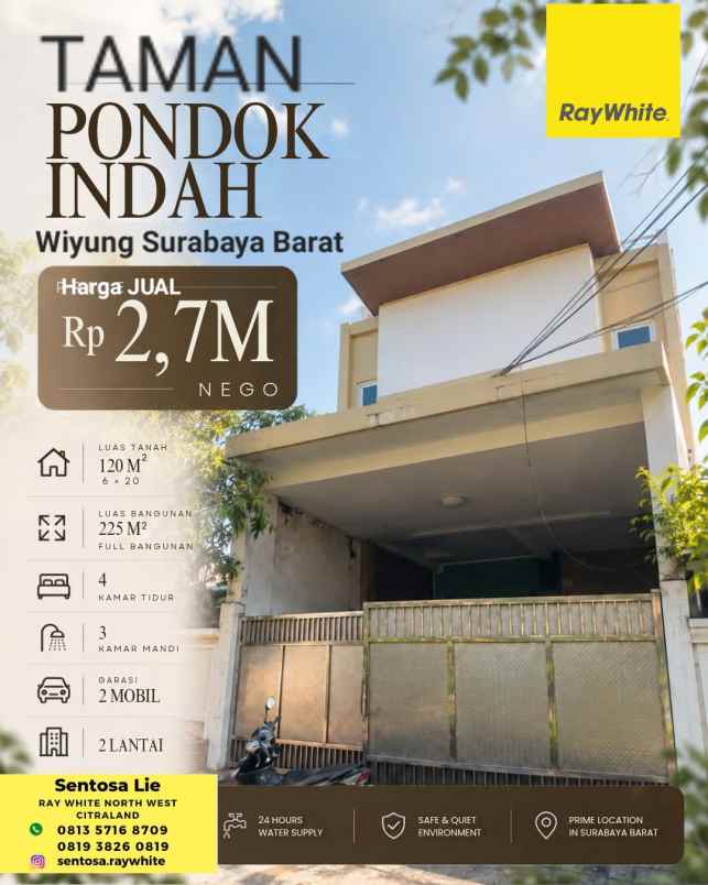 dijual rumah jalan taman pondok indah