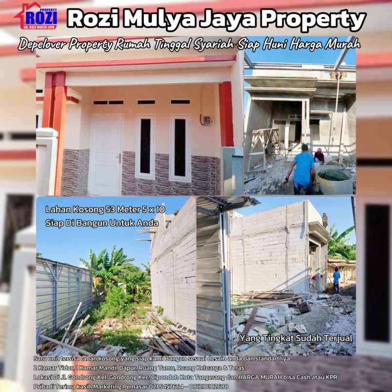 dijual rumah jl gondrong rt 001 rw 01