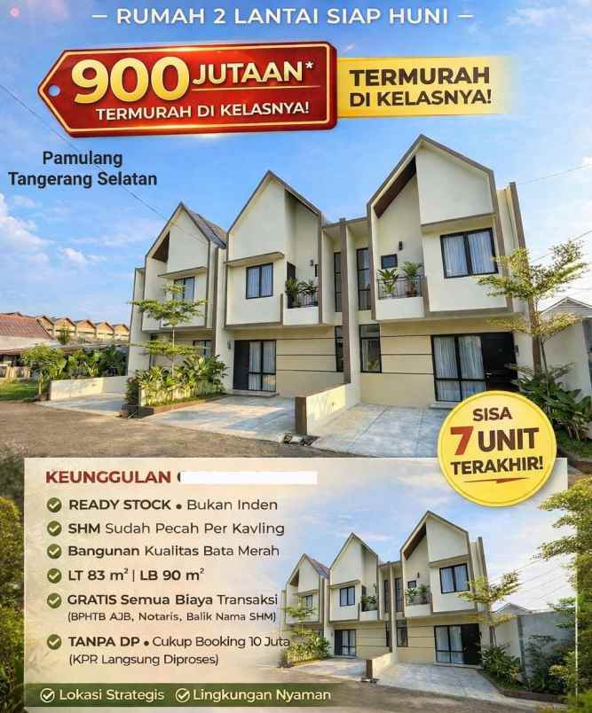 dijual rumah jl parakan pondok benda