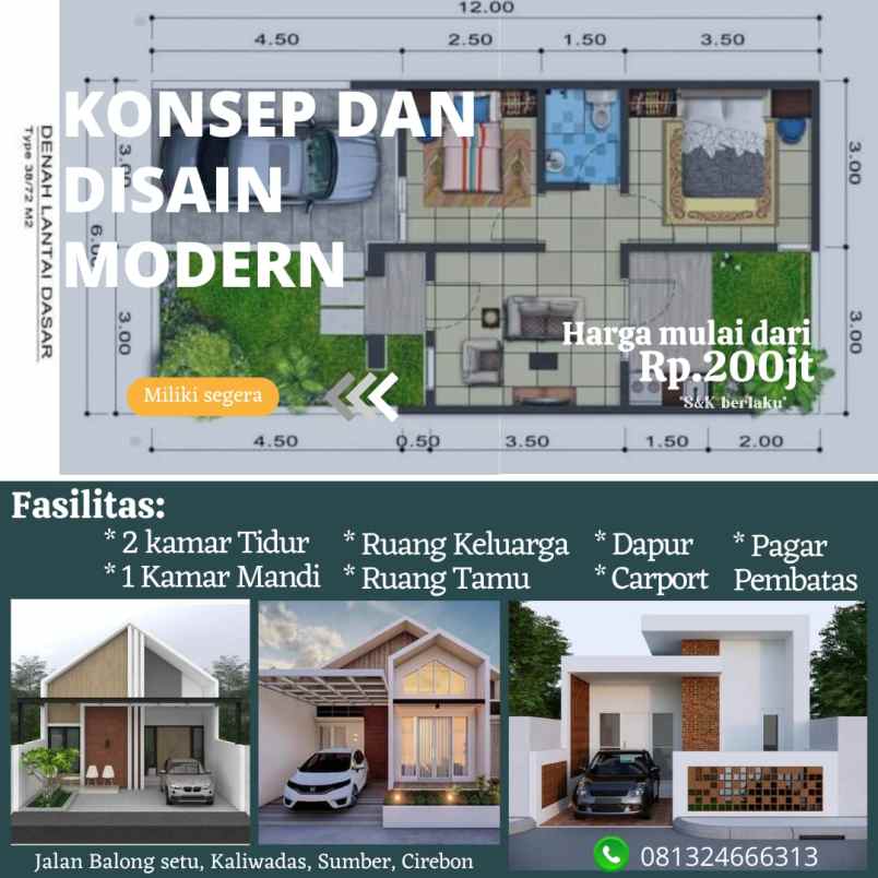 dijual rumah kaliwadas sumber