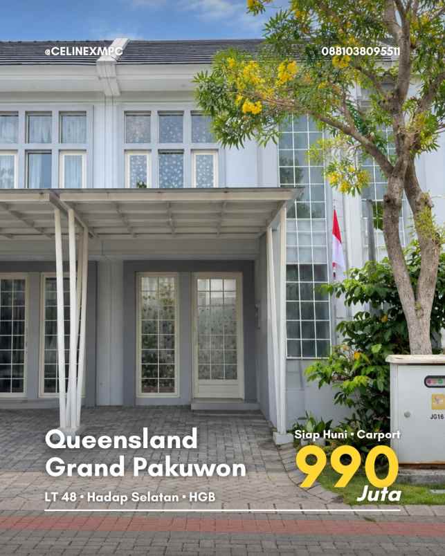 dijual rumah queensland grand pakuwon