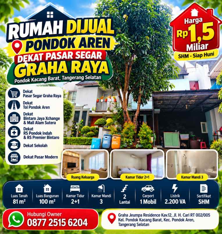 dijual rumah rumah dijual pondok aren