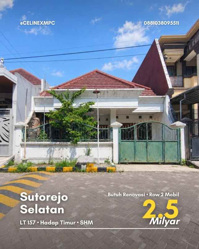 dijual rumah sutorejo selatan