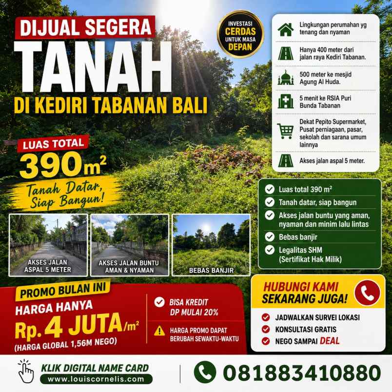 dijual segera tanah di kediri tabanan bali