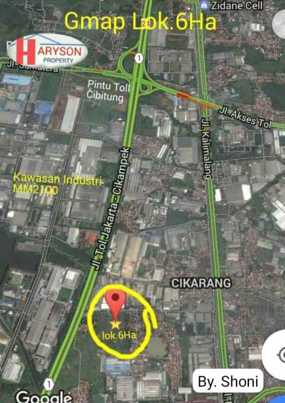 dijual tanah 6 hektar cikarang barat