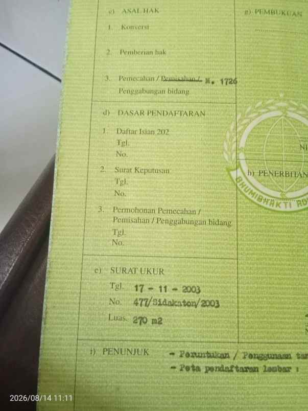 dijual tanah dijual tanah di sidakaton