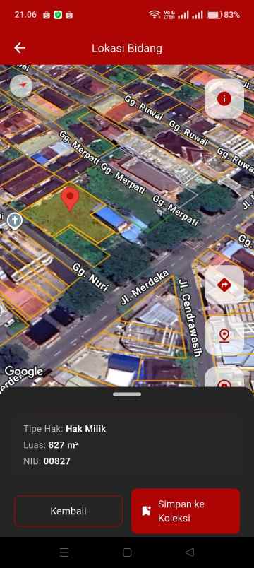 dijual tanah jalan merdeka barat